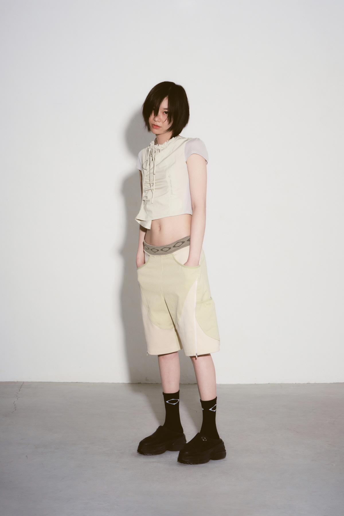 韓国商品/NOCONTENT Half sleeve shirring ops 한섬 EQL