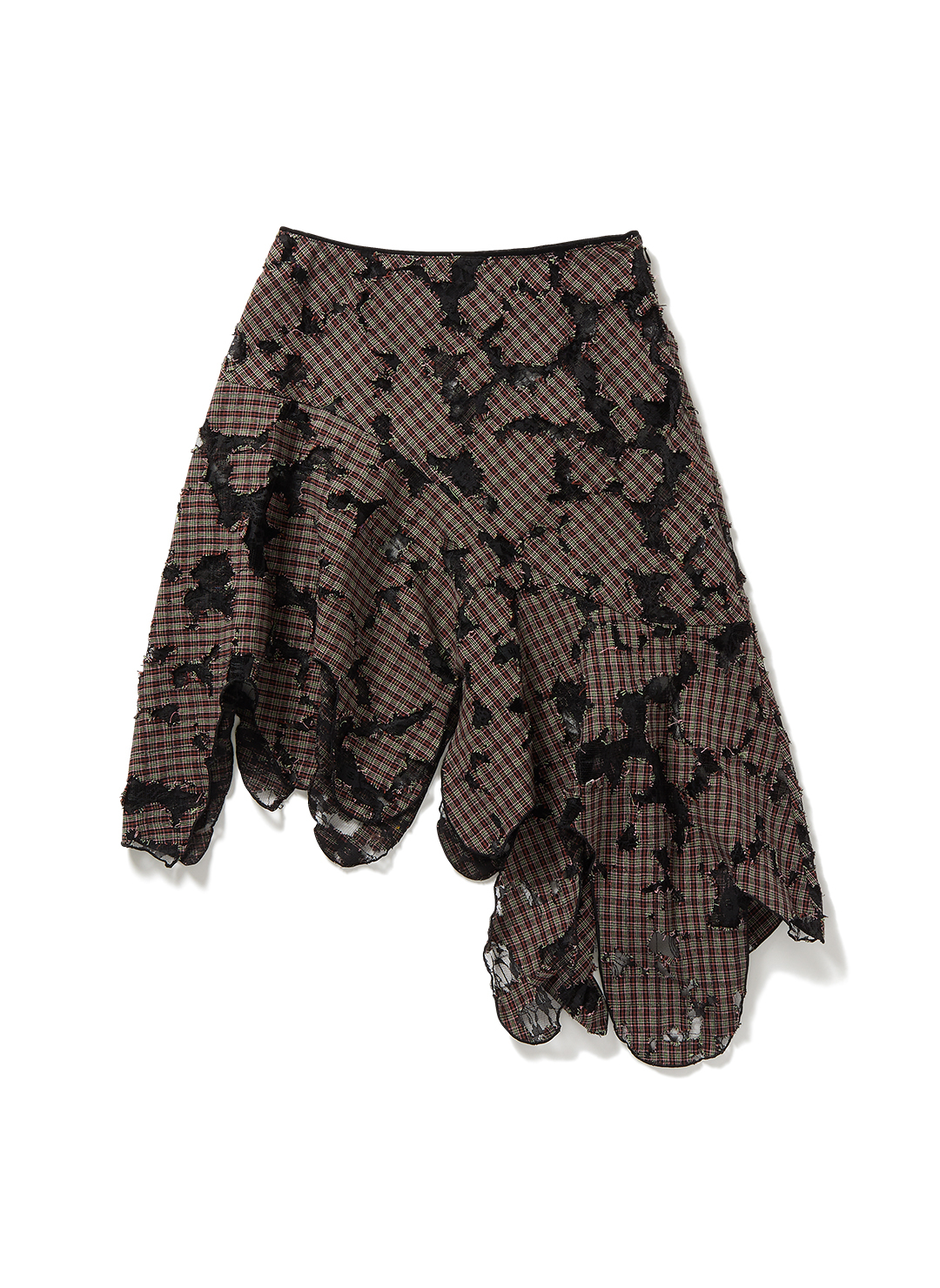 スカート perverze check lace jagged-hem skirt 한섬 EQL